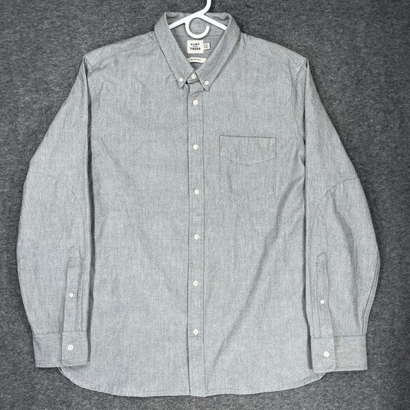 flint and tinder Other - Flint and Tinder Selvedge Architect Shirt Mens 2XL Gray Japanese Slub Denim Slim